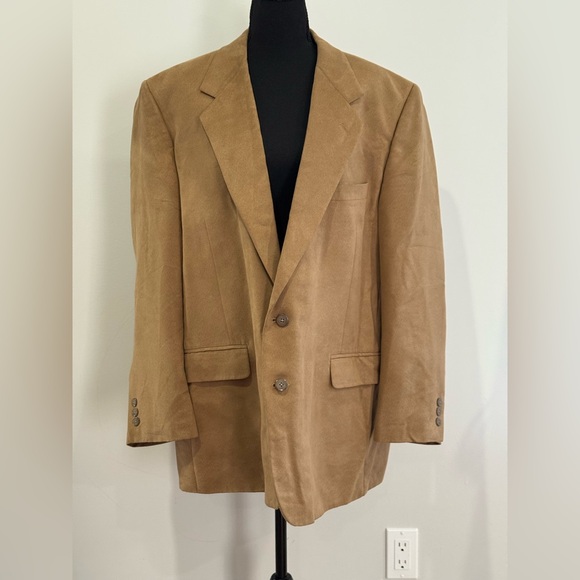 Bret Pulitzer 46 Regular Supra Suede Men's Tan Blazer 853 - Picture 1 of 10